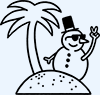 Cool Snowman on the Beach
