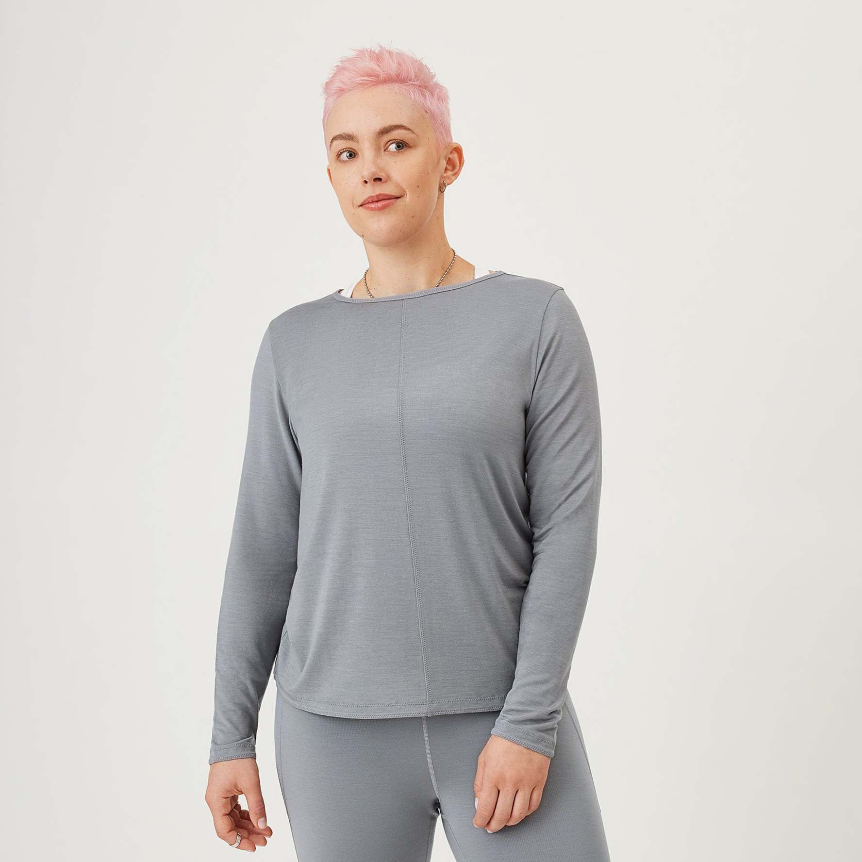 Women's Studio Long Sleeve Tee - Medium Grey
