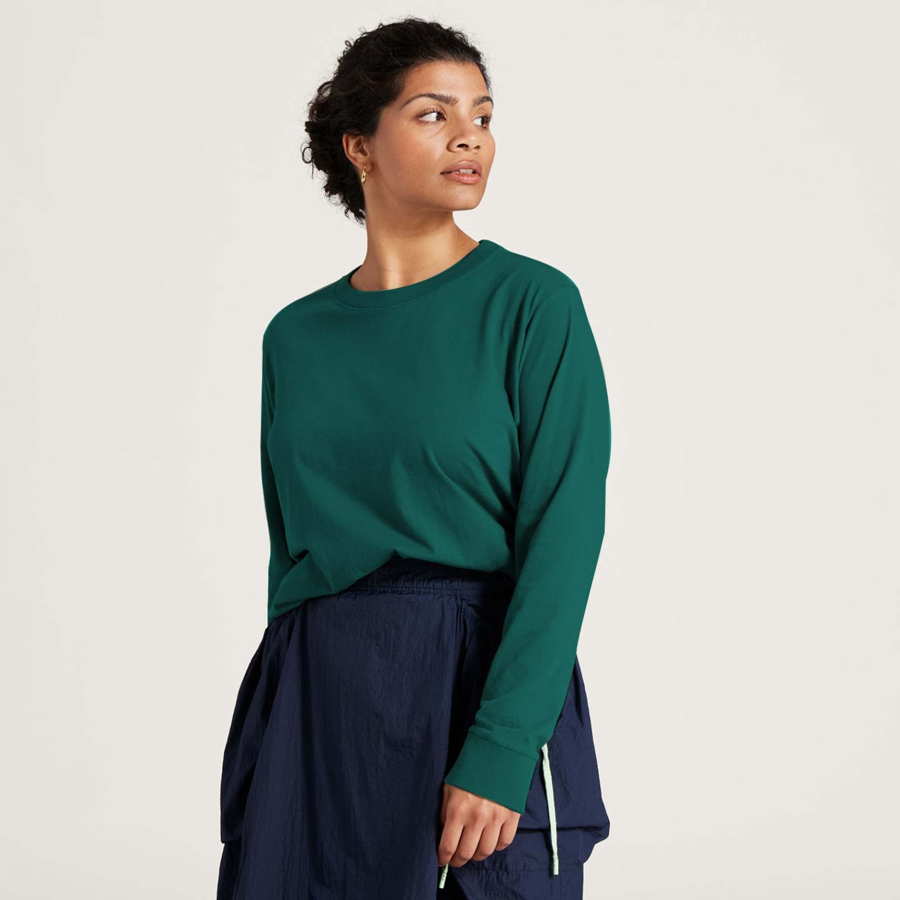 Women's Allgood Organic Cotton Long Sleeve Tee - Deep Emerald