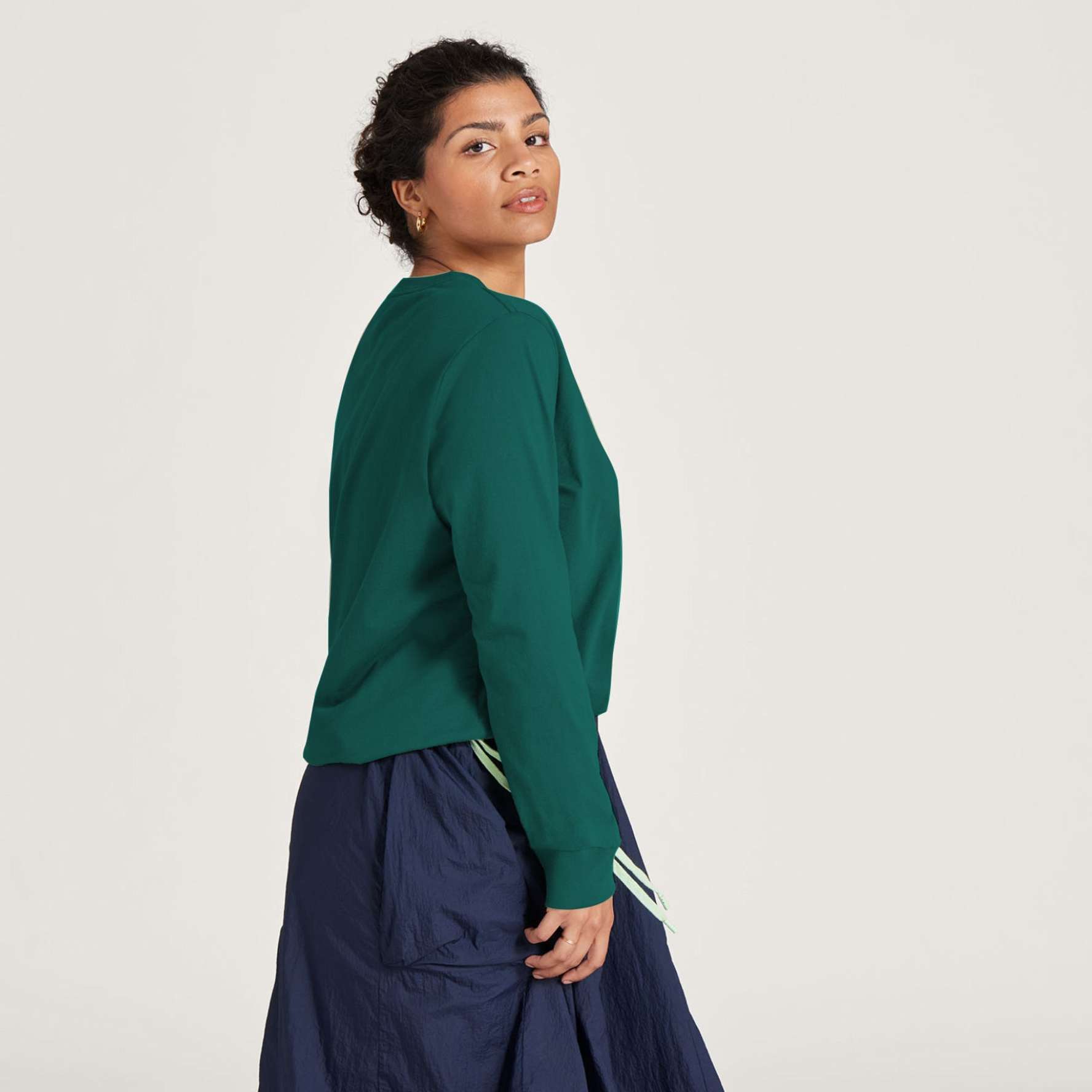 Women's Allgood Organic Cotton Long Sleeve Tee - Deep Emerald
