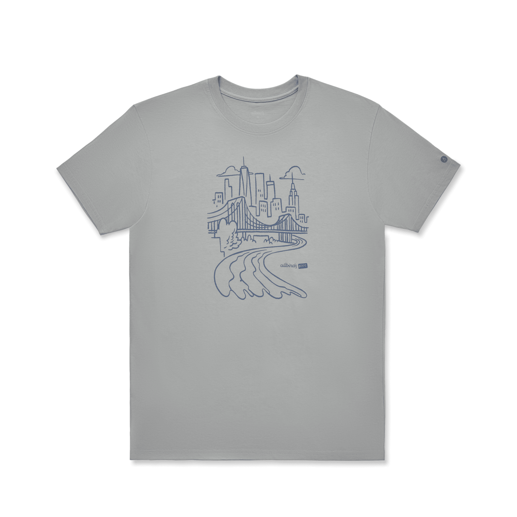 Unisex Organic Cotton Graphic Tee - Medium Grey/Stormy Grey - NYC