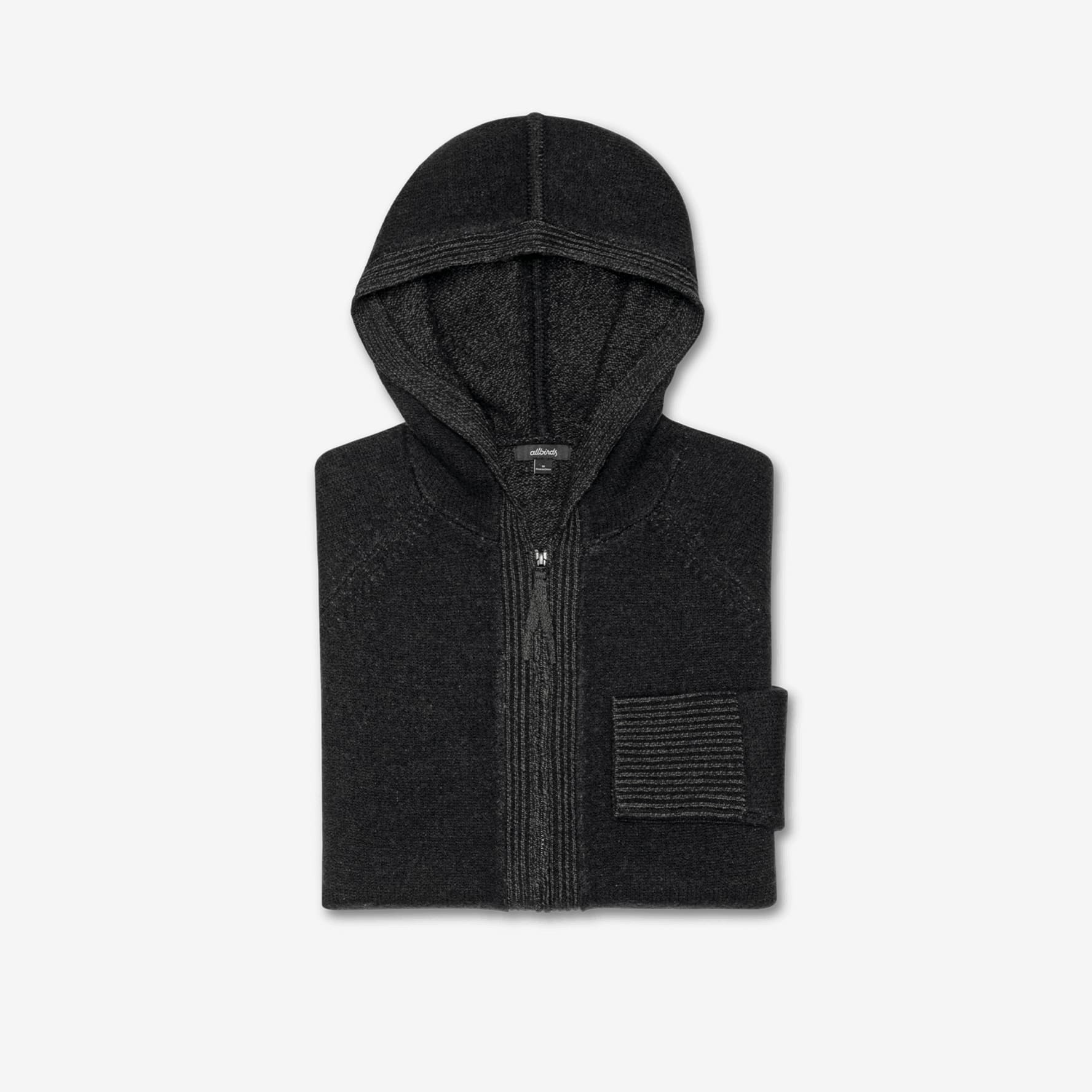 Men's Wool Hoodie - Natural Black