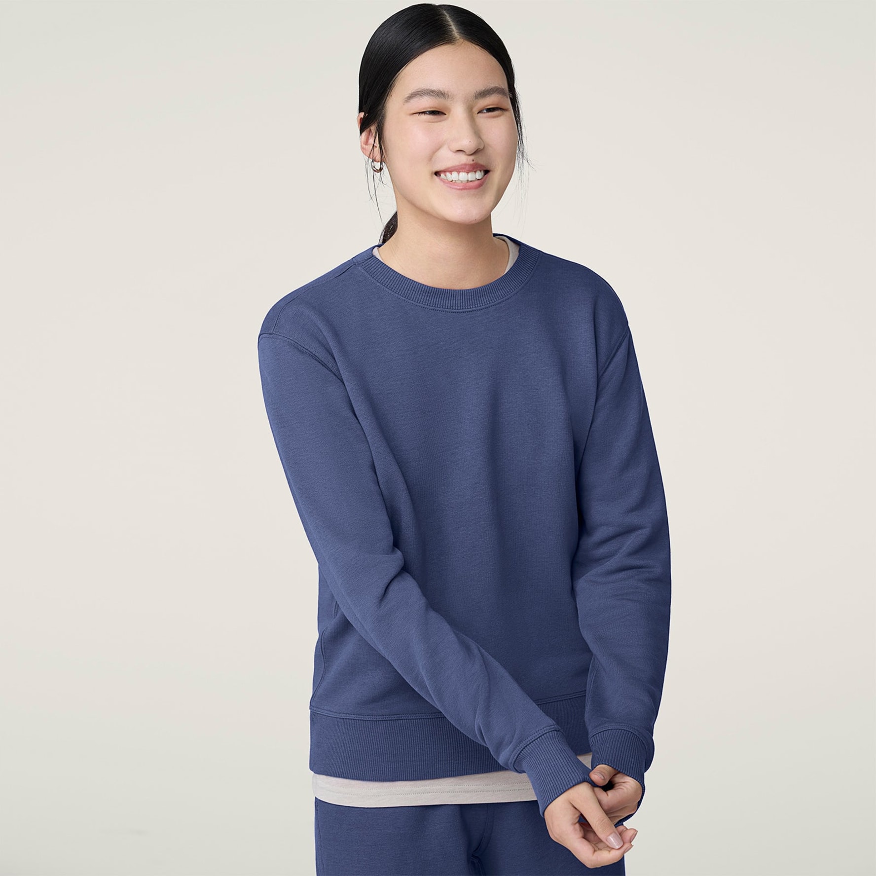 Womens navy blue sweatshirt hotsell