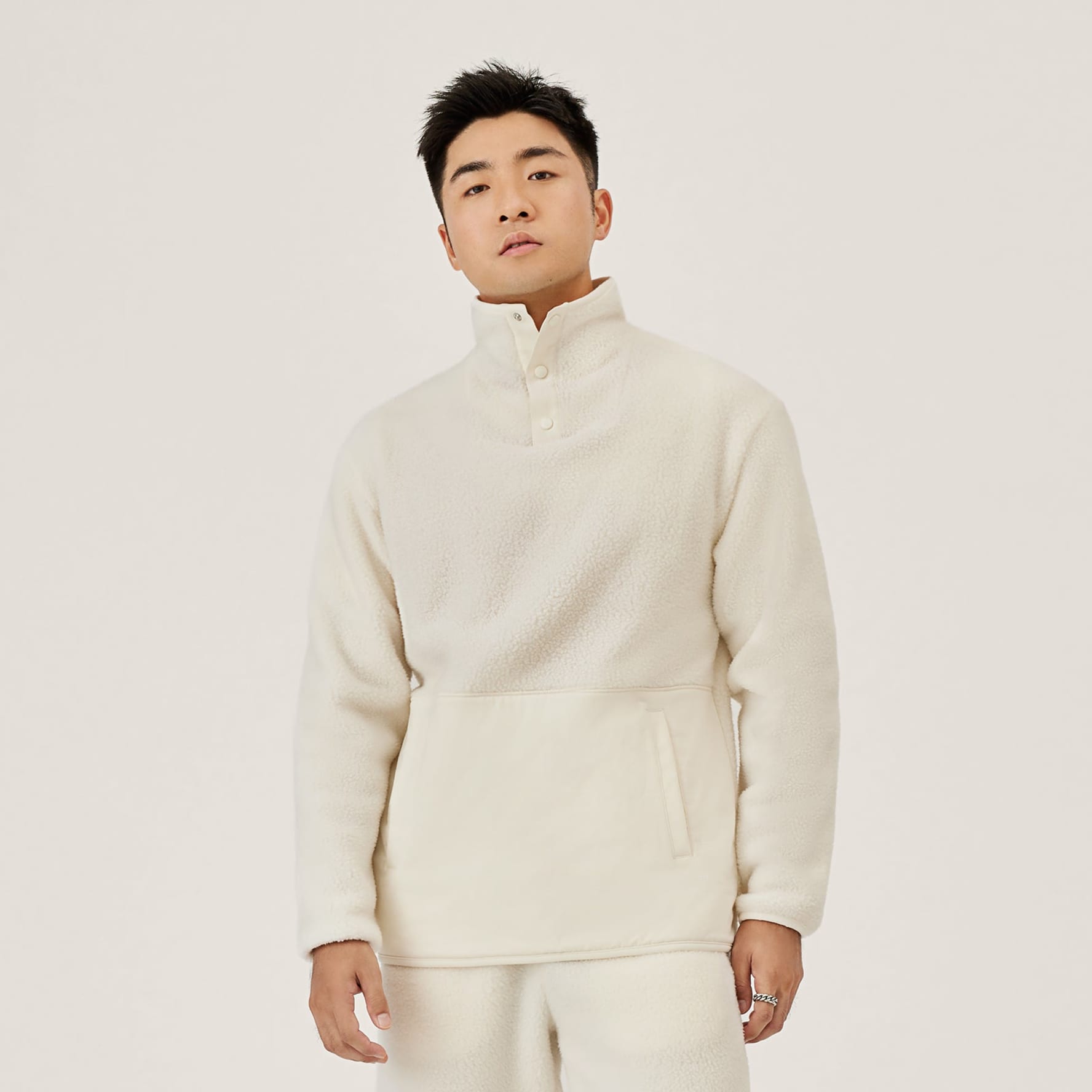Mens discount white fleece