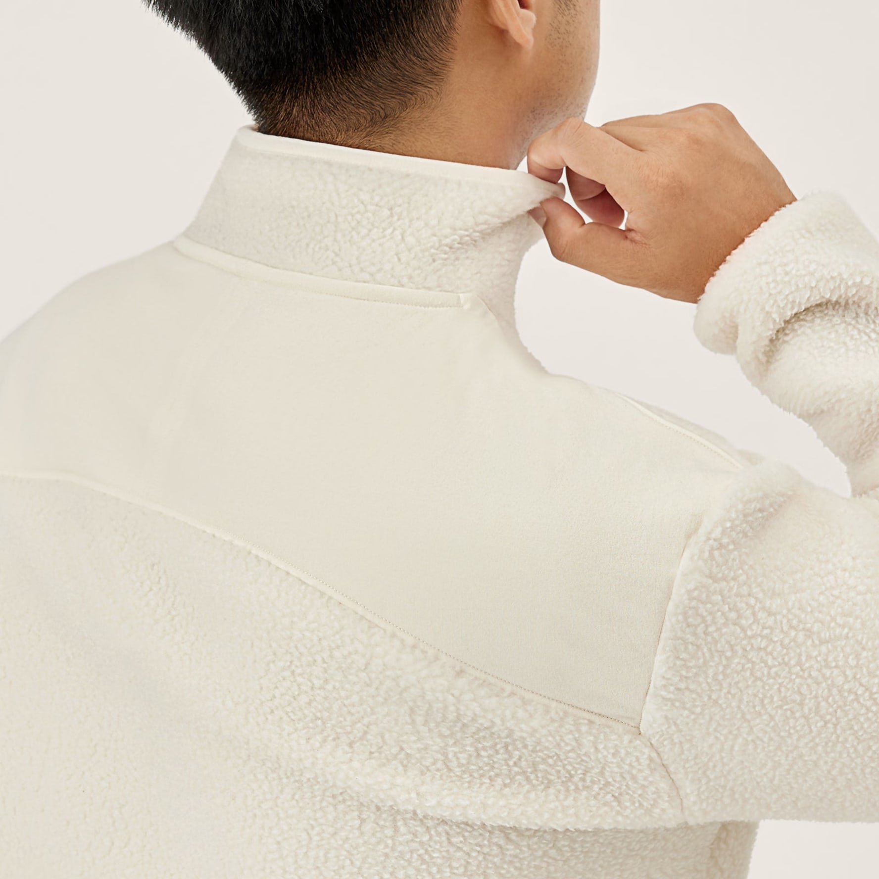 White fleece sweater outlet