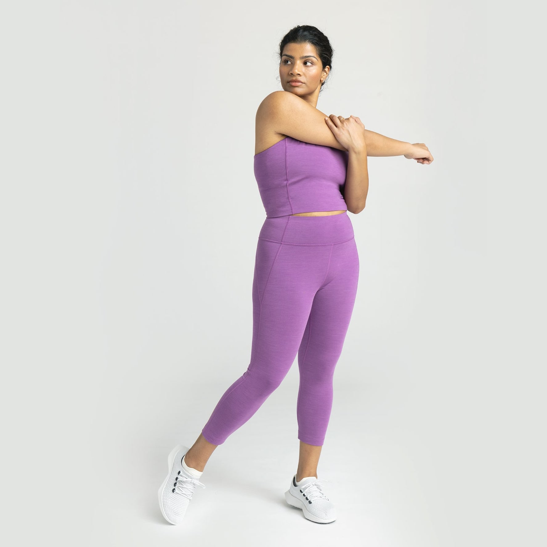 Purple cropped leggings online