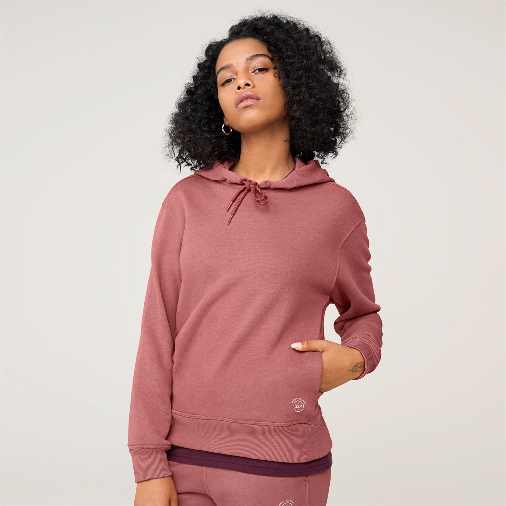 Womens pink discount hooded sweatshirt