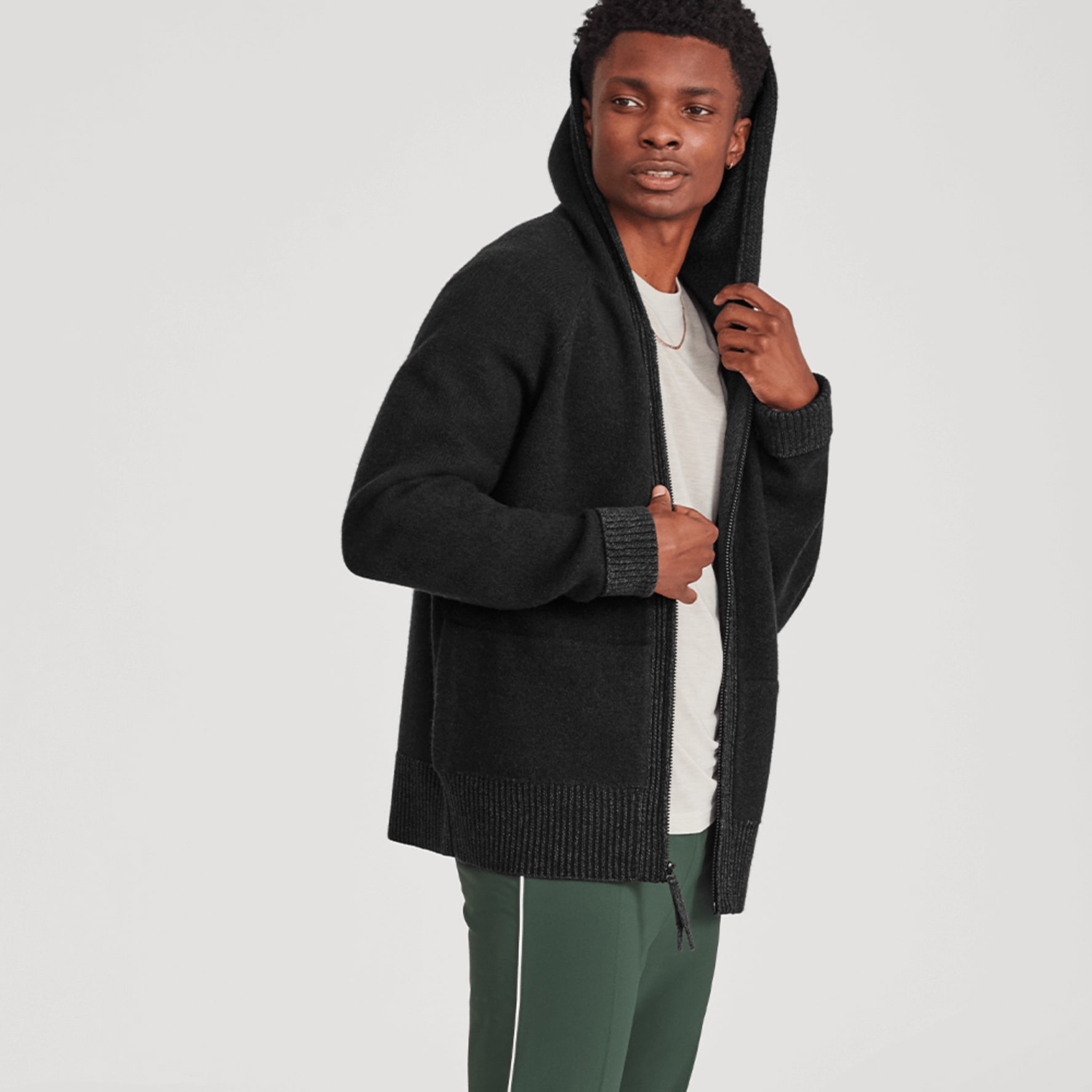 Wool full zip hoodie 2025