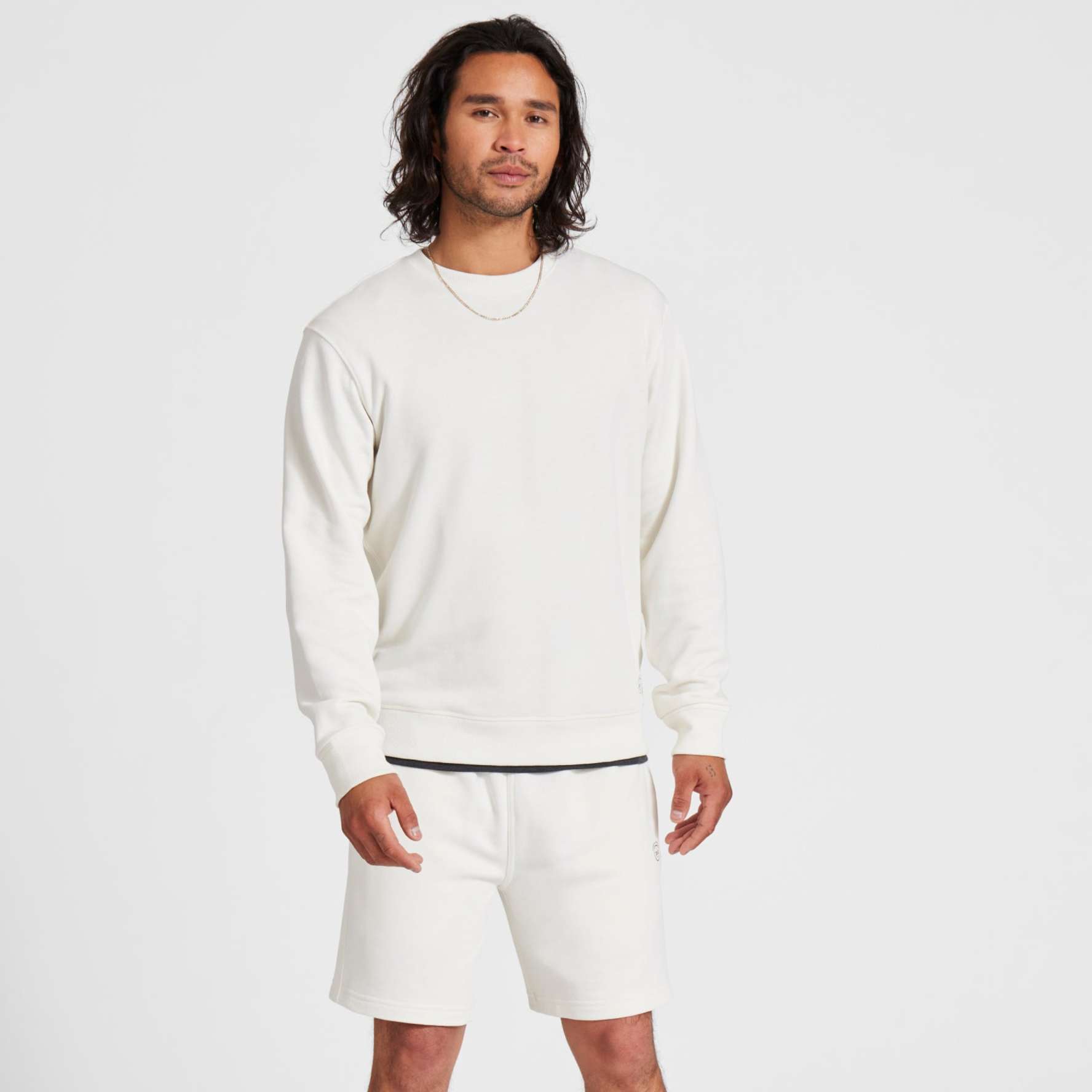 White sweatshirt shorts outlet