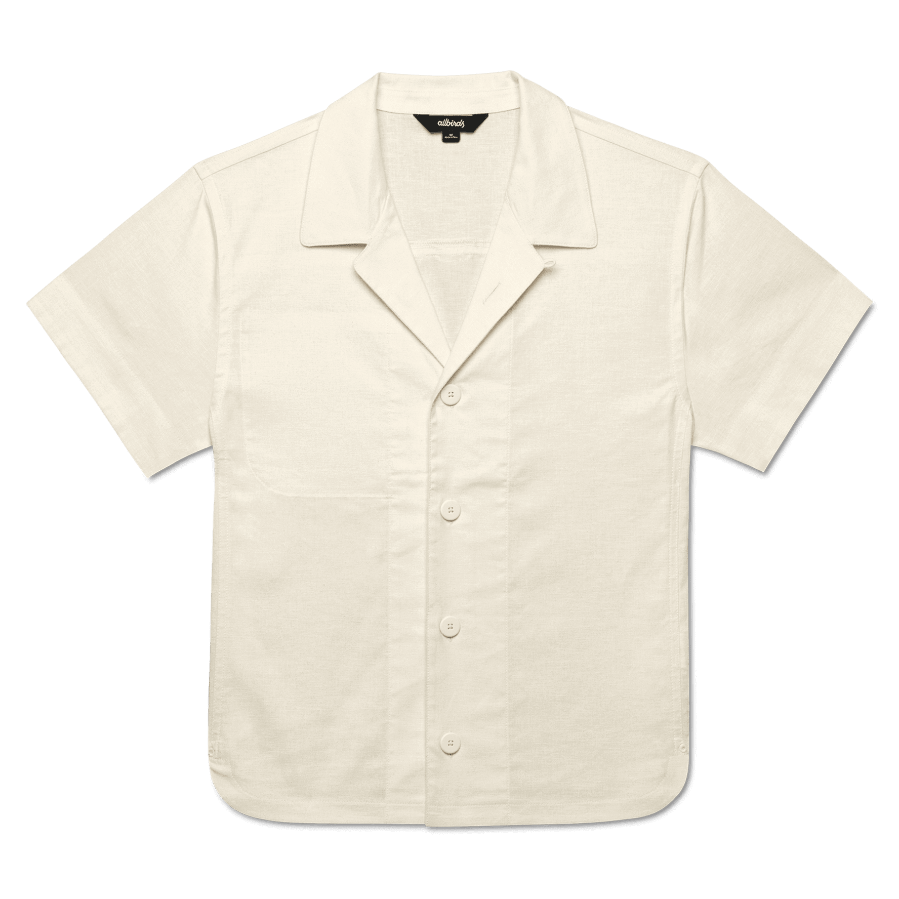 Ple Centre Womens White Short Sleeve Pocket European Linen Camp Shirt  Harajuku M