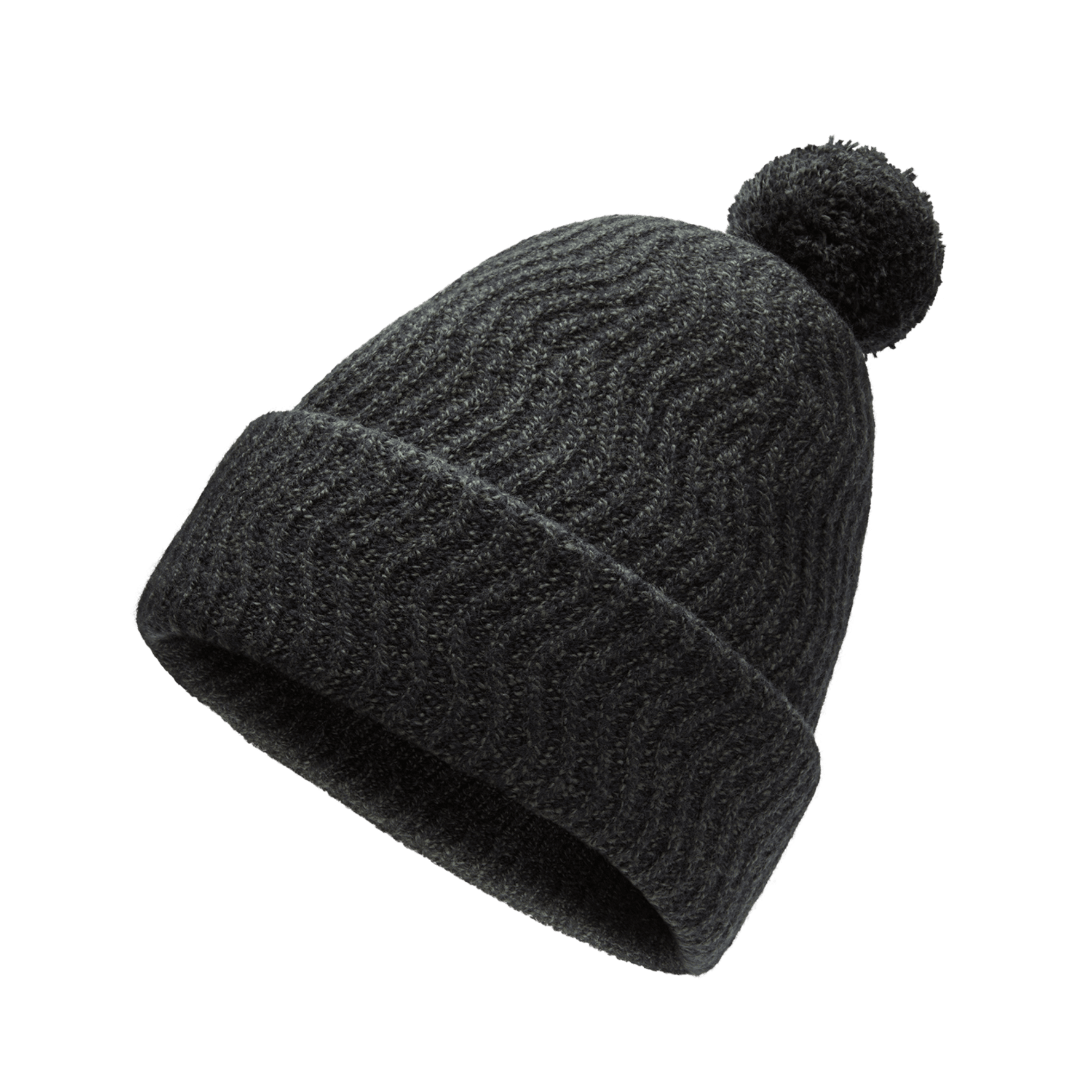 The Pom Beanie - Charcoal Marl