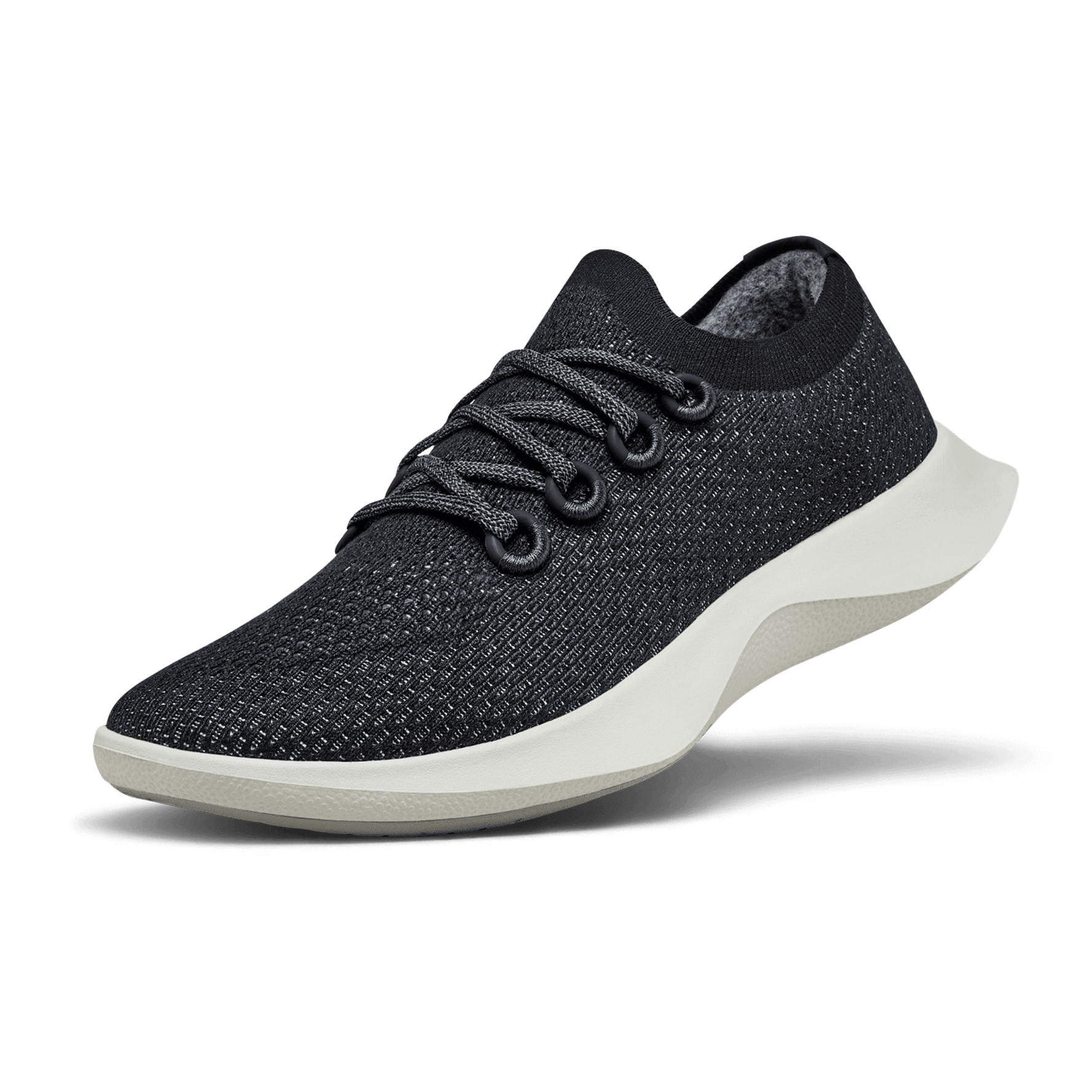 Black running shoes discount with white soles