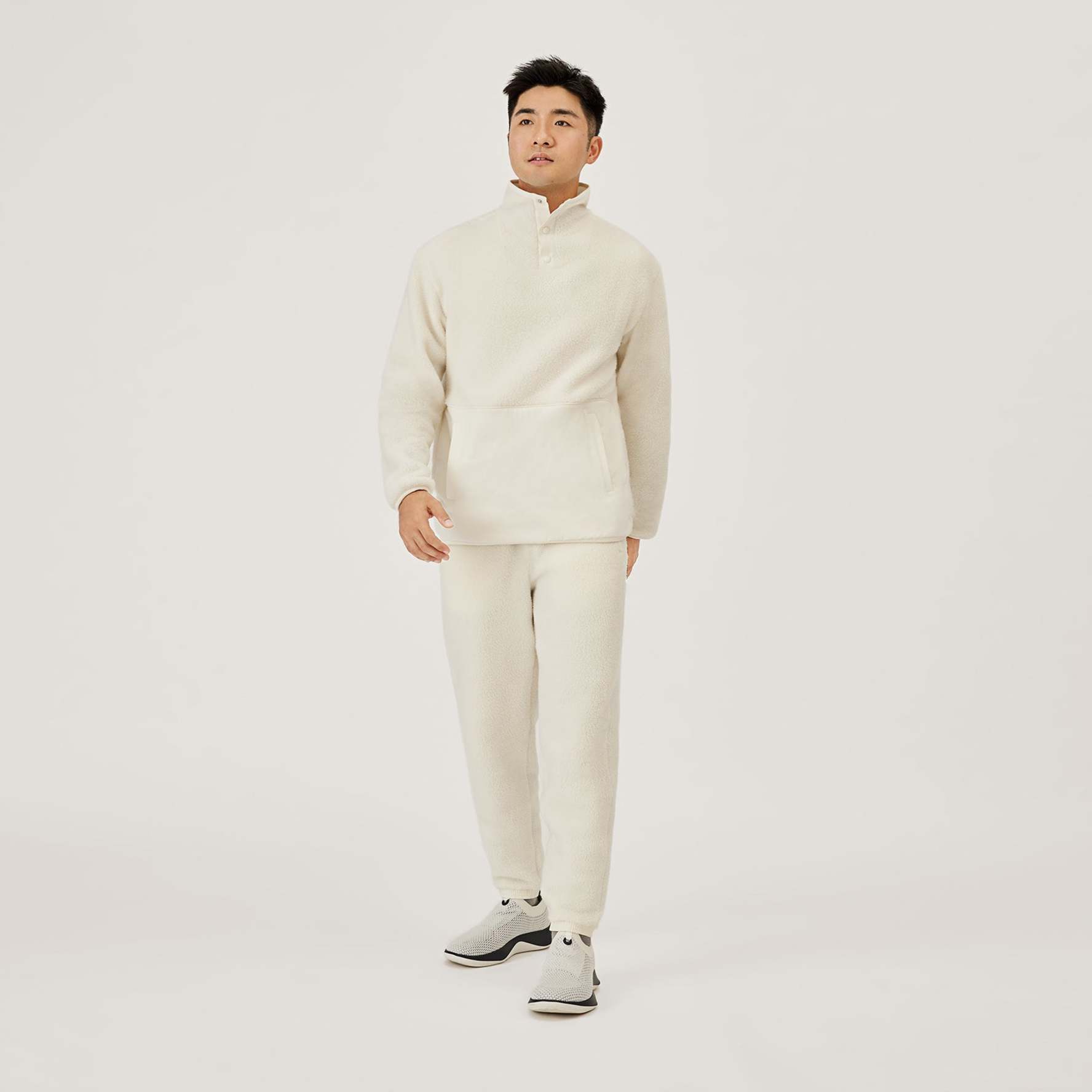 Mens white sales fleece pullover