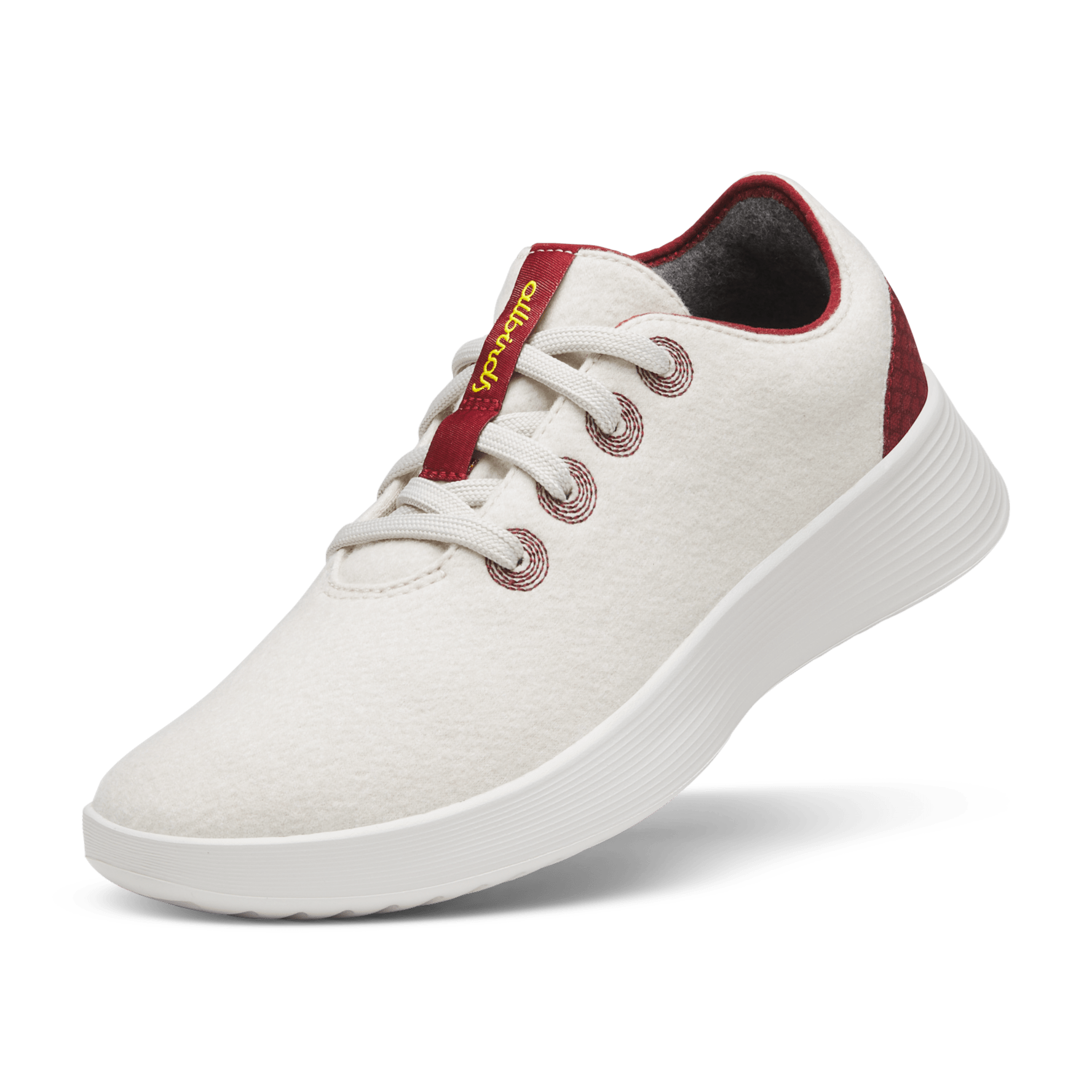 Men's Wool Runner Go - Weathered White/Thunder Red (Barely Grey Sole)