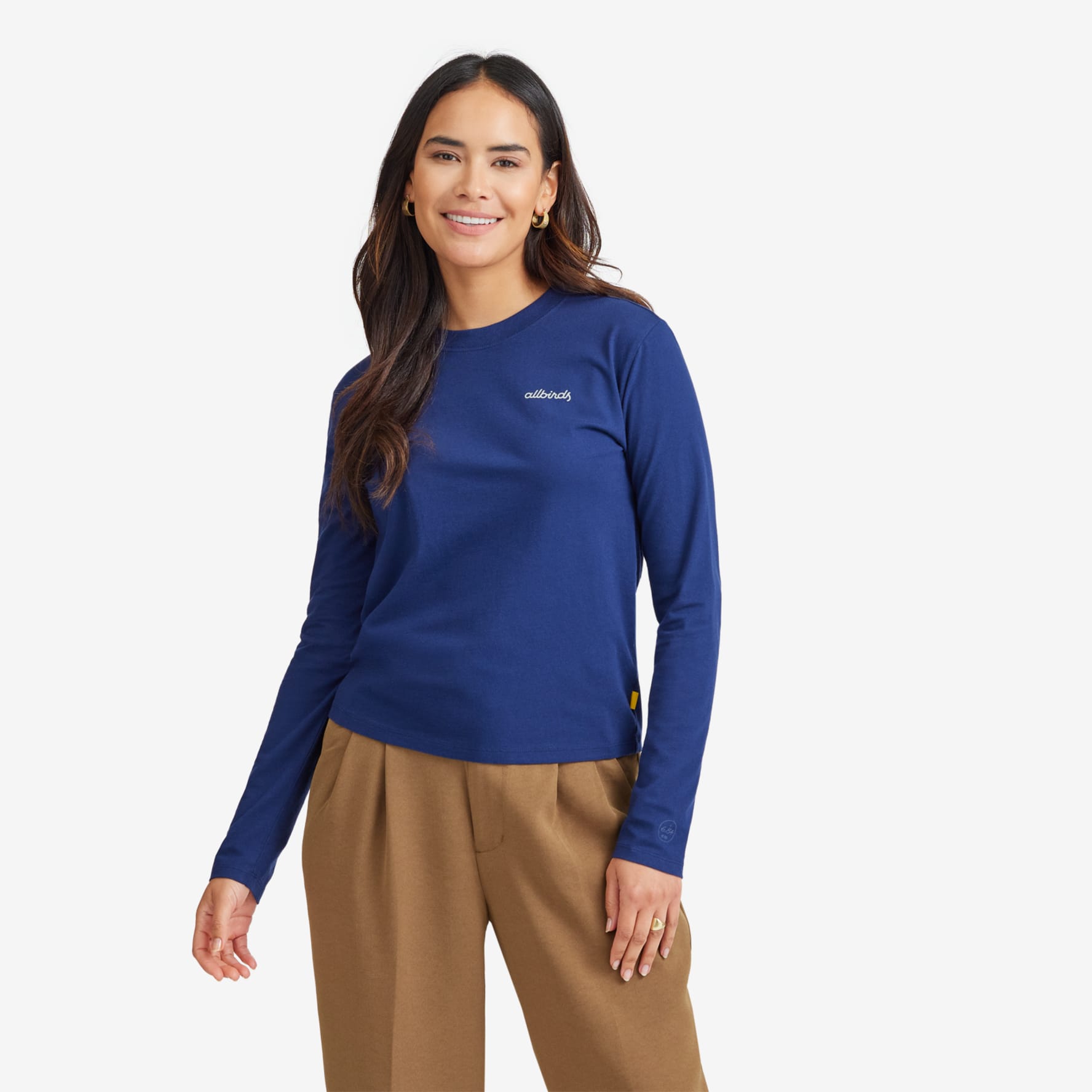 Women's Organic Cotton Long Sleeve Tee - Logo - Deep Navy Women's Organic Cotton Long Sleeve Tee - Logo - Deep Navy