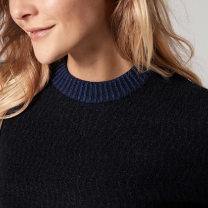 Womens black wool jumper clearance
