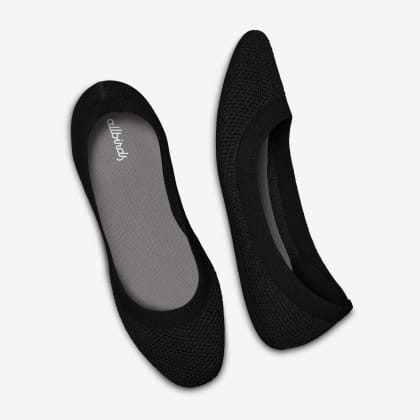 Women's Tree Breezers - Jet Black (Black Sole) | Washable Flats