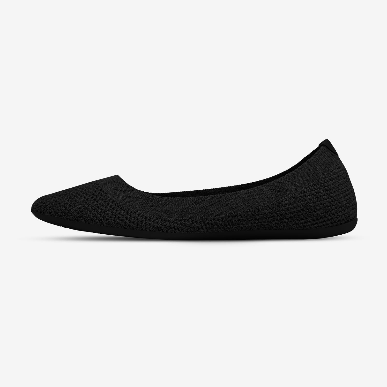 Women's Tree Breezers Jet Black (Black Sole) Washable Flats
