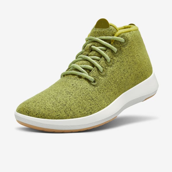 Men's Wool Runner-up Mizzles - Hazy Lime (Natural White Sole)