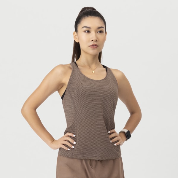 Women's Natural Run Tank - Hazy Cocoa