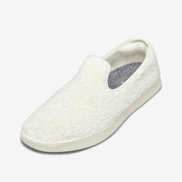 Women's Wool Lounger Fluffs - Natural White (Cream Sole)