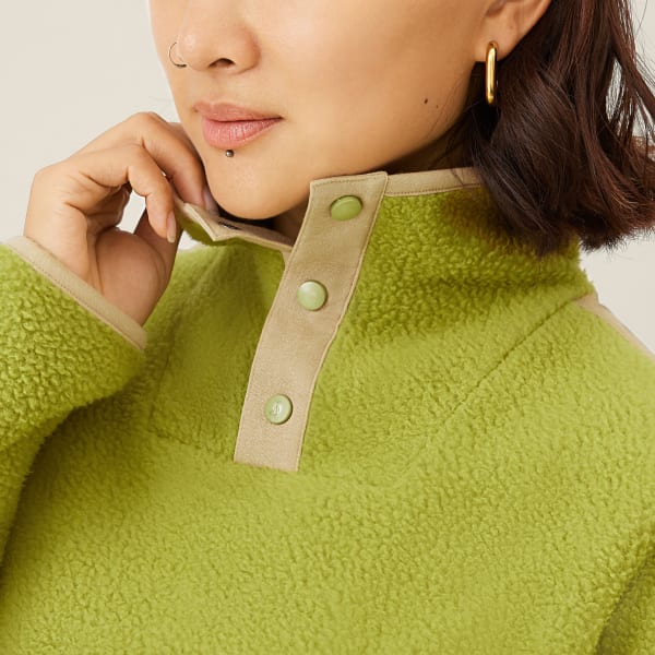 Women's Fluff Fleece Pullover - Hazy Lime (Hazy Beige) - #2