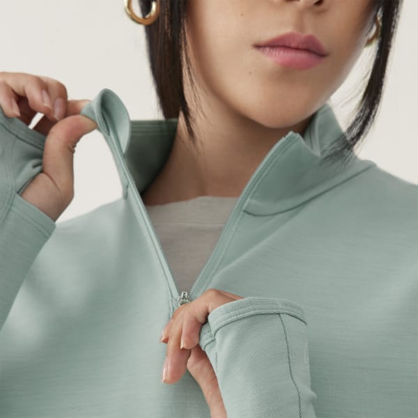 Women's Performance Quarter Zip - Green Hush