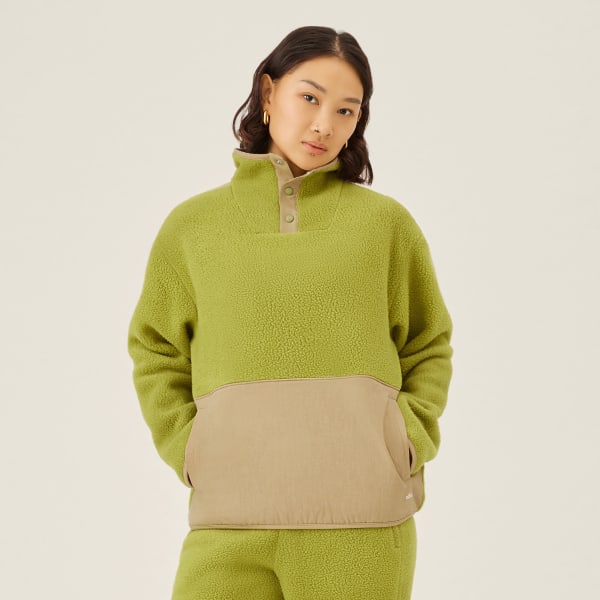 Women's Fluff Fleece Pullover - Hazy Lime (Hazy Beige) - #1