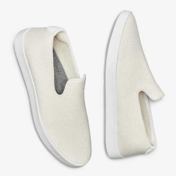 Men's Wool Loungers - Natural White (White Sole)