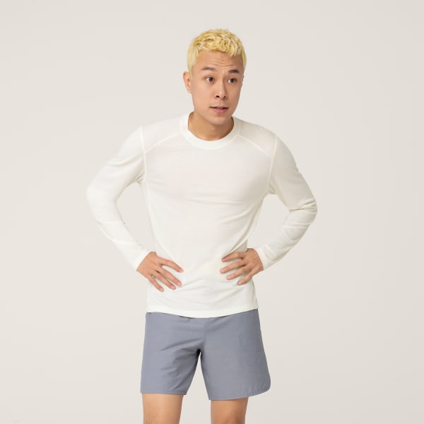 Men's Natural Run Long Sleeve Tee - Natural White