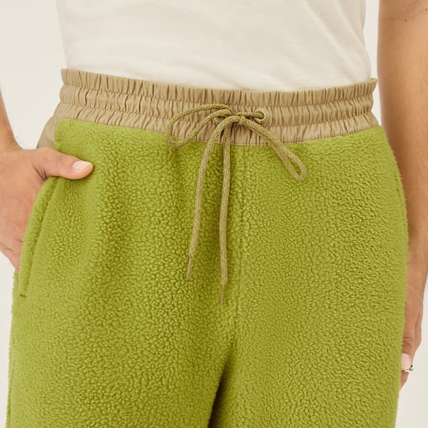 Men's Fluff Fleece Pant Hazy Lime Merino Wool Fleece Sweatpants