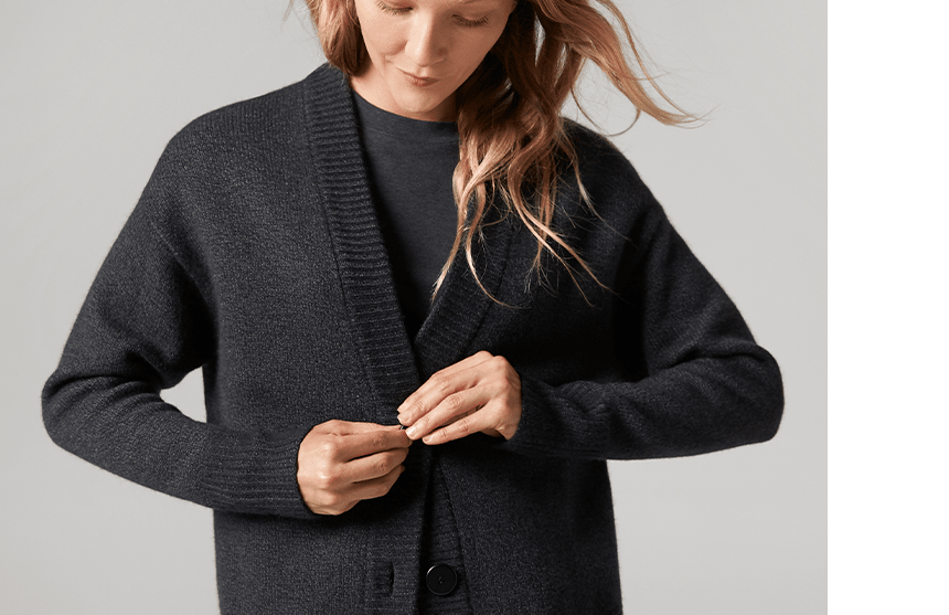 Women's Wool Cardi - Charcoal