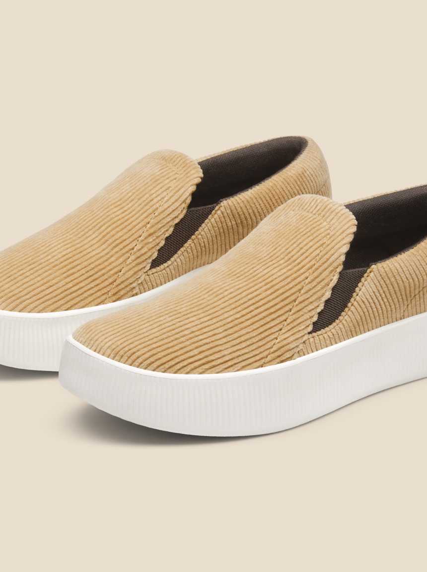 Women s Lounger Lift Corduroy Stony Beige Natural White Sole