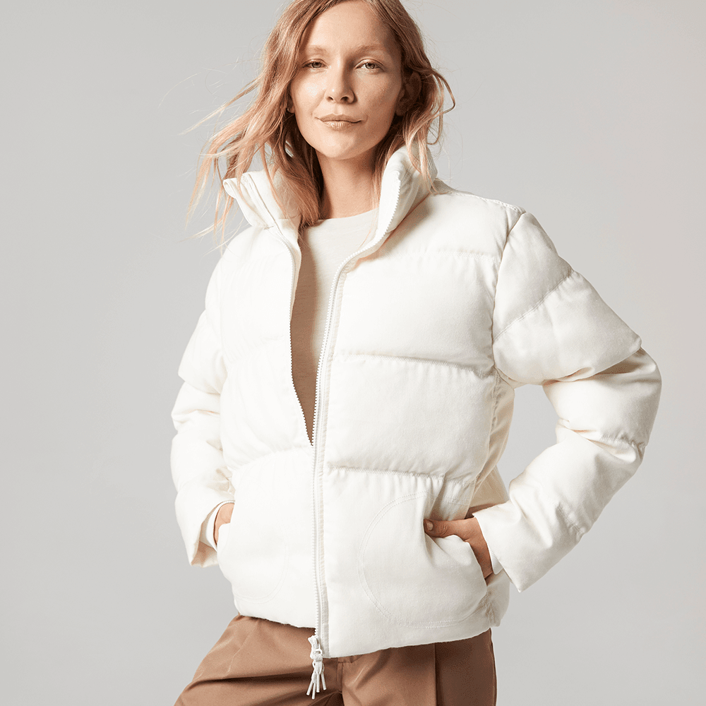 Grid On-Body Puffer Natural White Female
