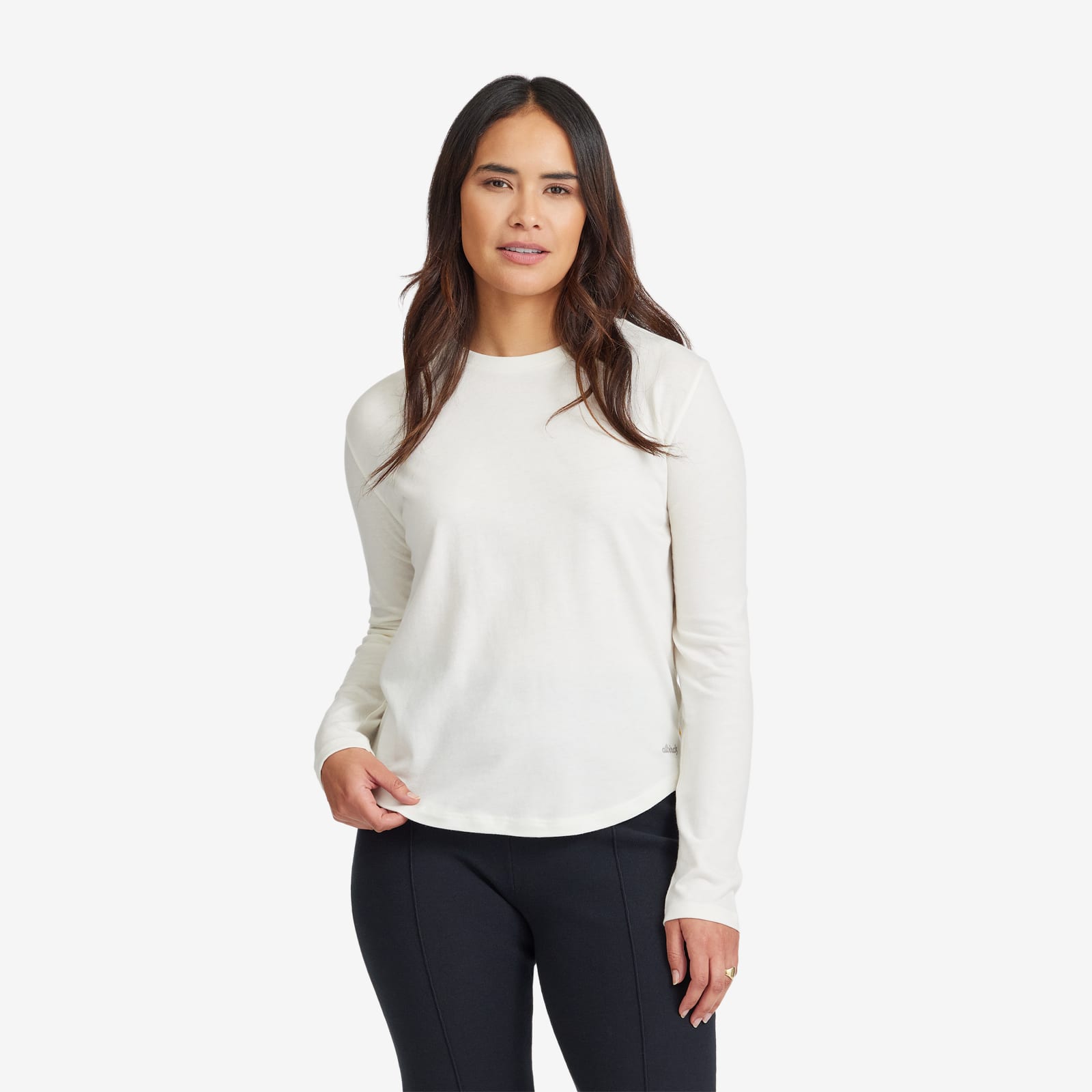 Anytime Long Sleeve Tee Natural White F 0024
