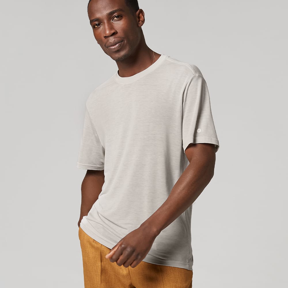 Grid On-Body Tee Natural White TrinoXO Male 01