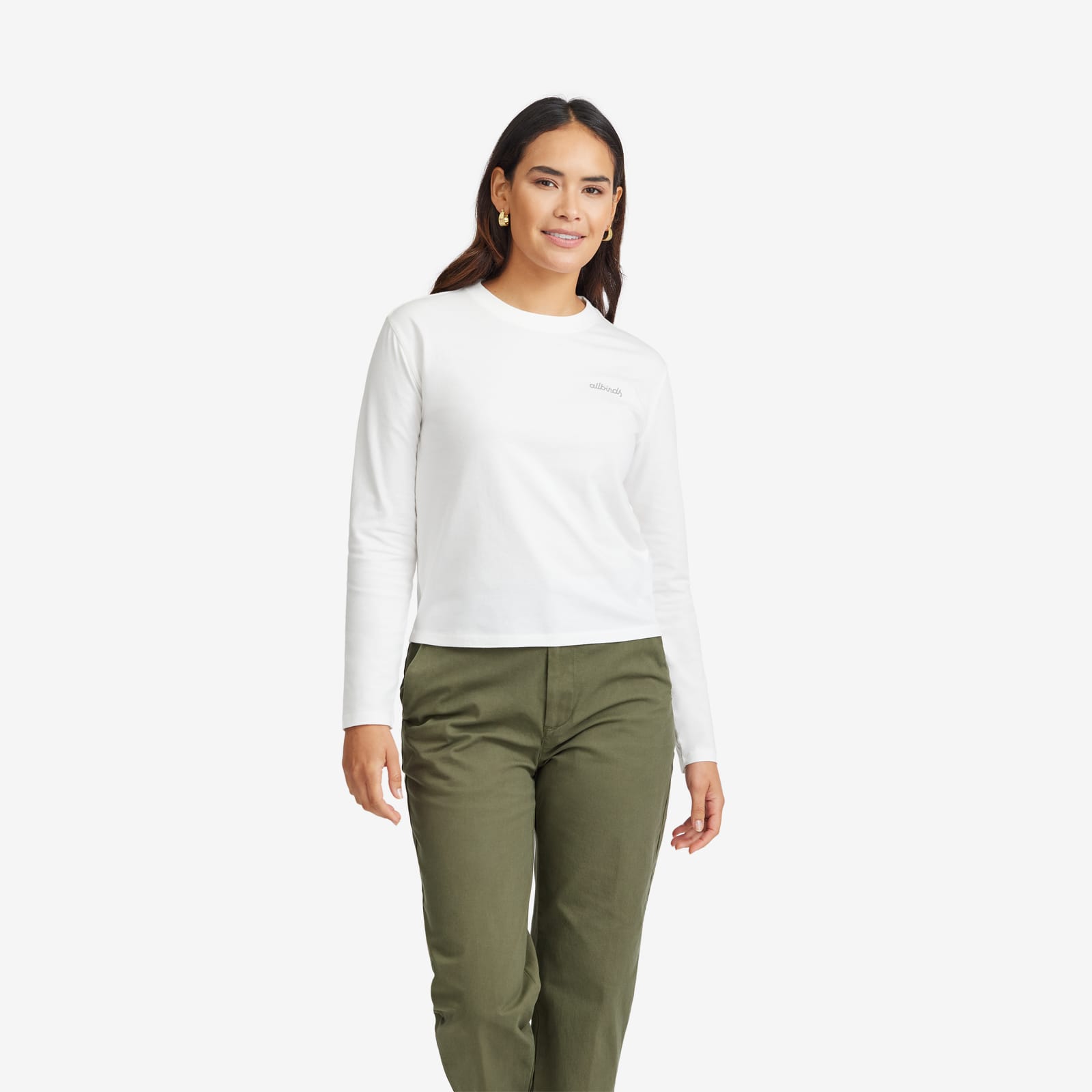 Allgood Cotton LS Logo Tee Blizzard F 0011